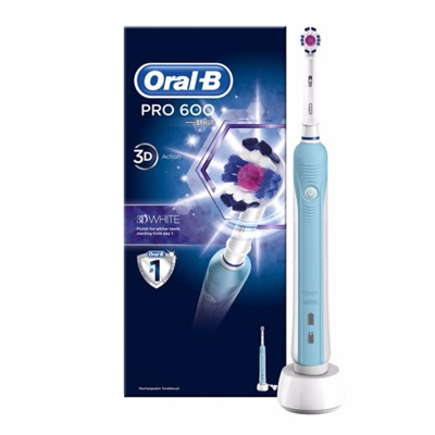 Helemaal droog Schuur pion Oral-B Pro 600 3D White Electric Toothbrush 1 Item - صيدلي.كوم